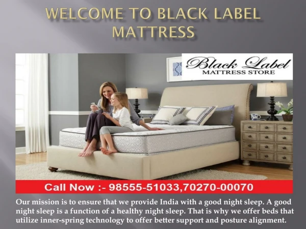 Buy Best Brand Mattress online in India – Quality Mattress Black Label