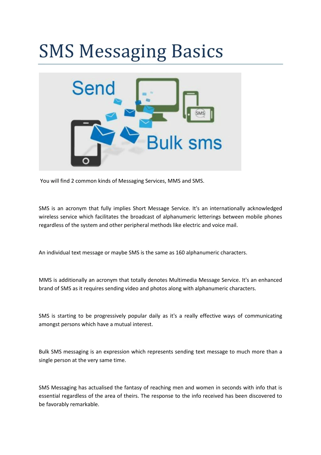 sms messaging basics