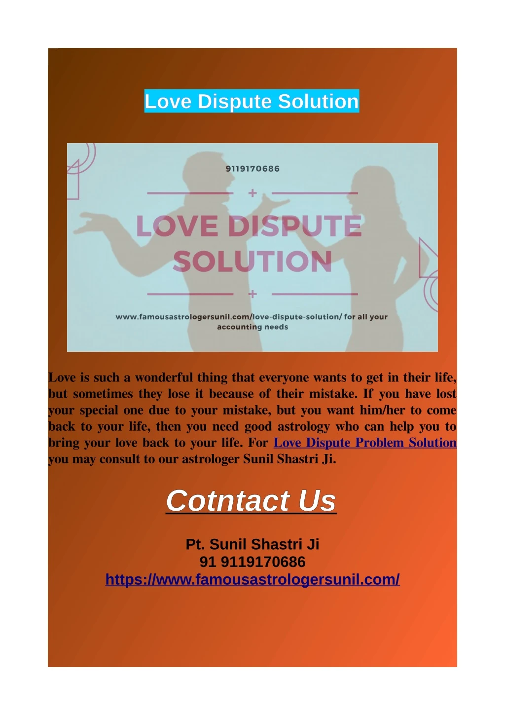 love dispute solution love dispute solution