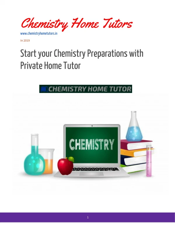 Start your Chemistry Preparations with Private Home Tutor in 2019