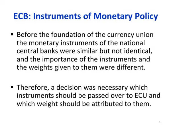 ECB: Instruments of Monetary Policy