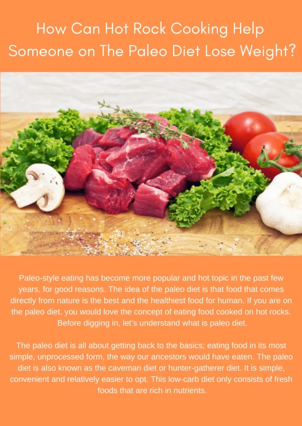 How Can Hot Rock Cooking Help Someone on The Paleo Diet Lose Weight?