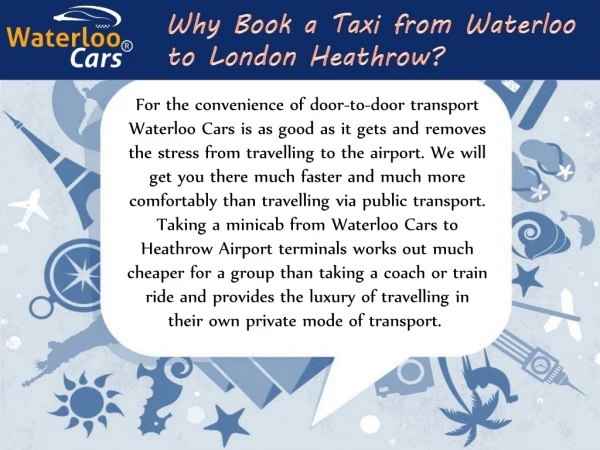 Why Book a Taxi from Waterloo to London Heathrow?