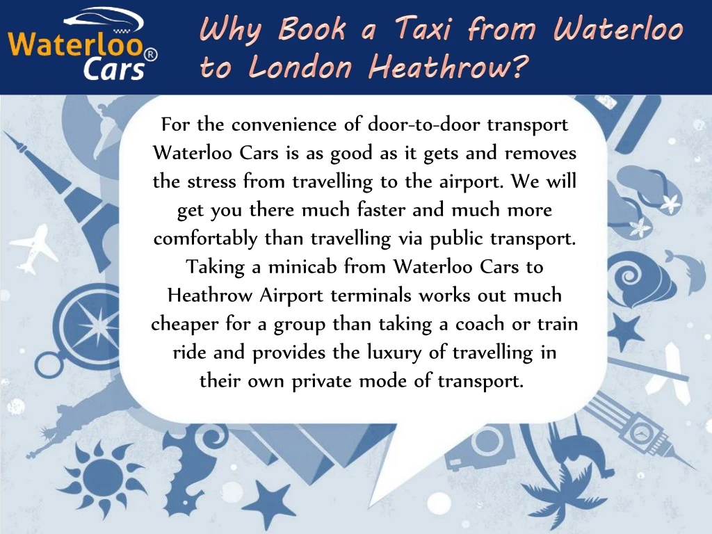 why book a taxi from waterloo to london heathrow