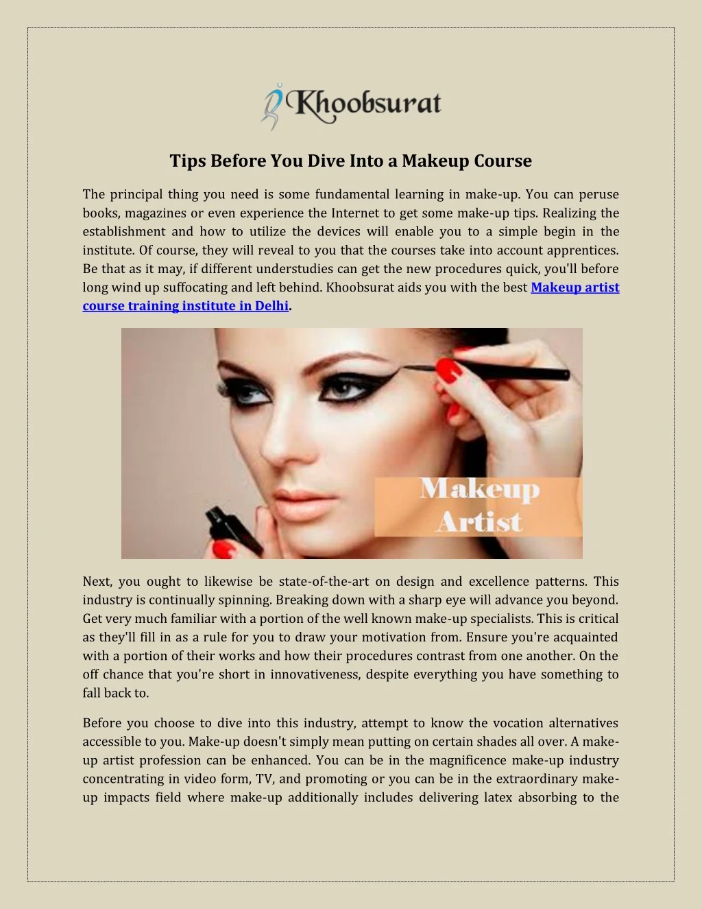 tips before you dive into a makeup course