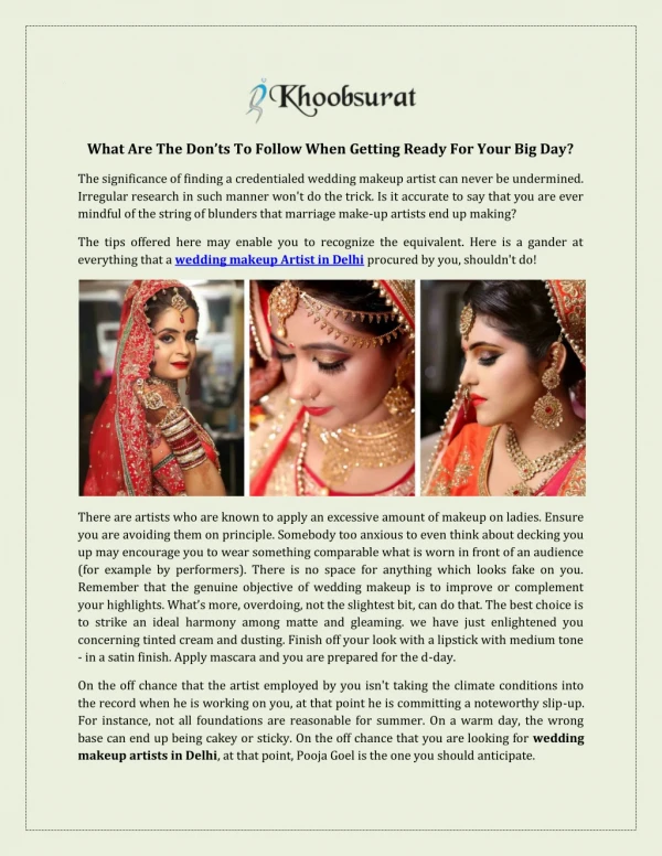 Wedding Makeup Artist in Delhi, Wedding Makeup in Noida