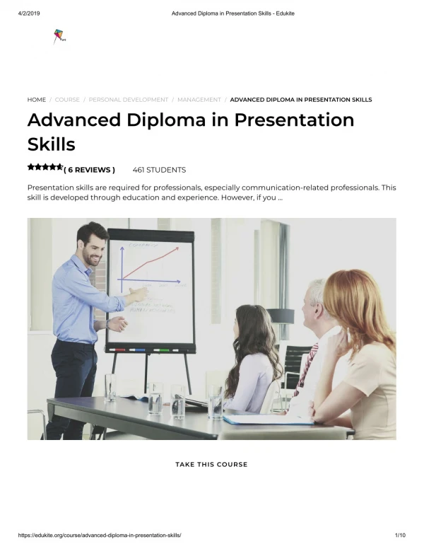 Advanced Diploma in Presentation Skills - Edukite