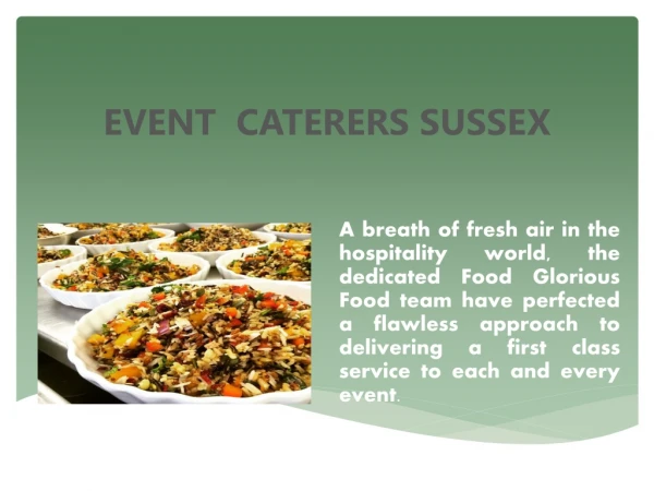 Event caterers sussex - Food Glorious Food South