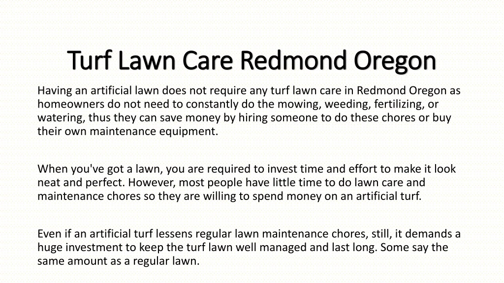 turf lawn care redmond oregon