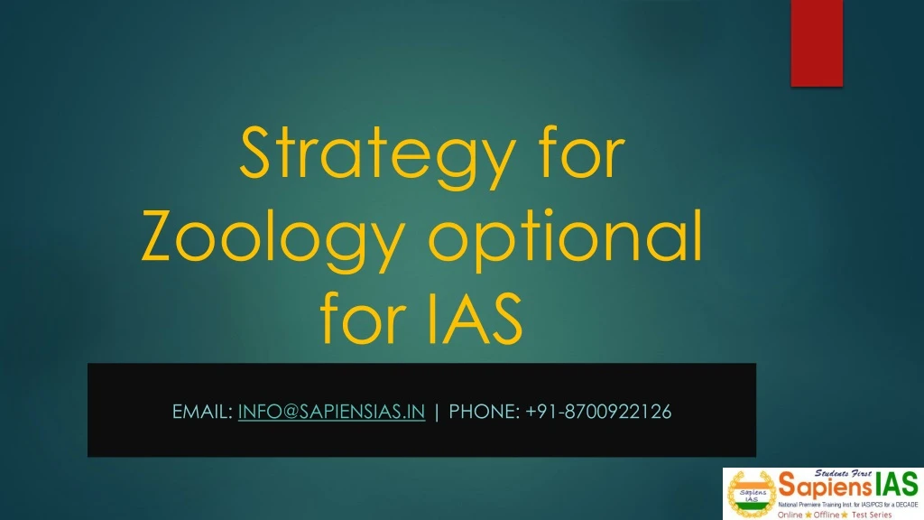 strategy for zoology optional for ias