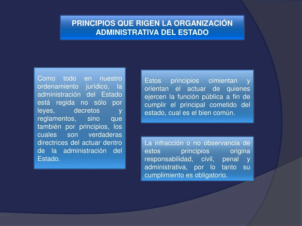 principios que rigen la organizaci n administrativa del estado