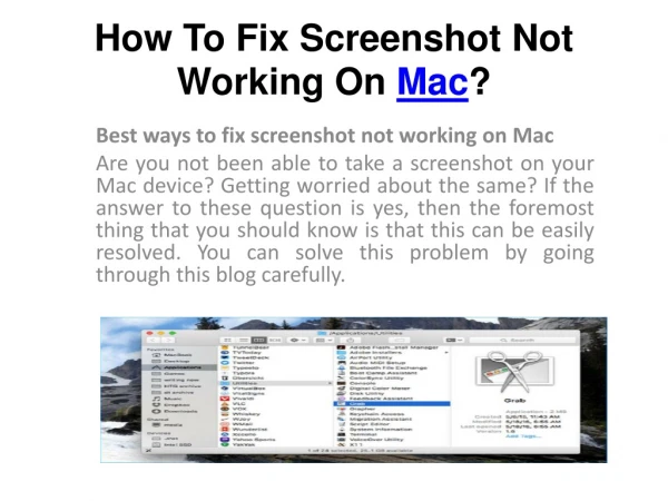 How To Fix Screenshot Not Working On Mac?