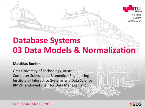 Database Systems 03 Data Models &amp; Normalization