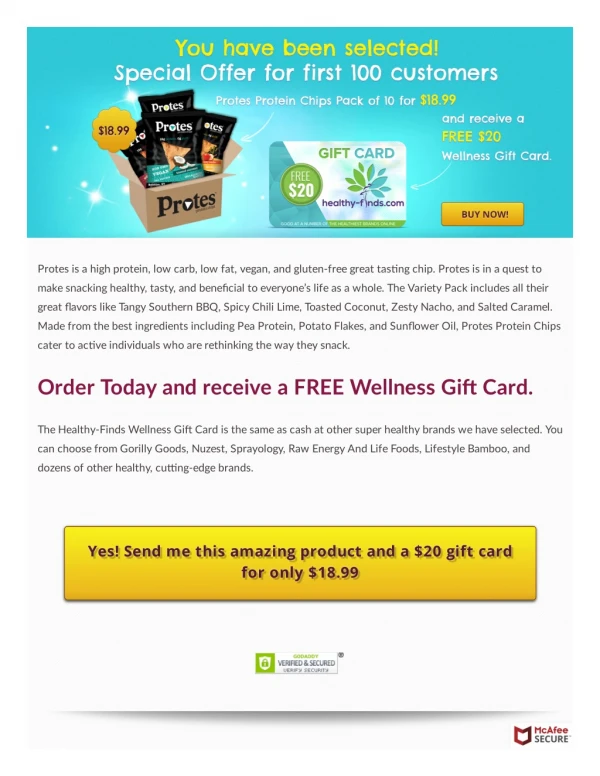 Get a FREE $20 Protes Gift Card When You Try With Healthy-Finds