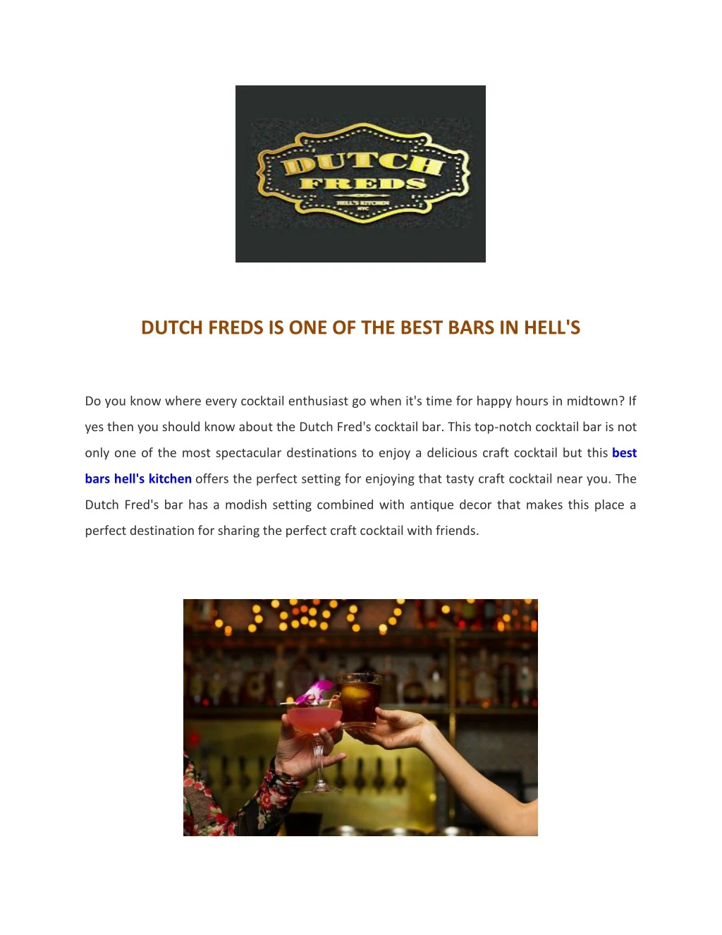 dutch freds is one of the best bars in hell s