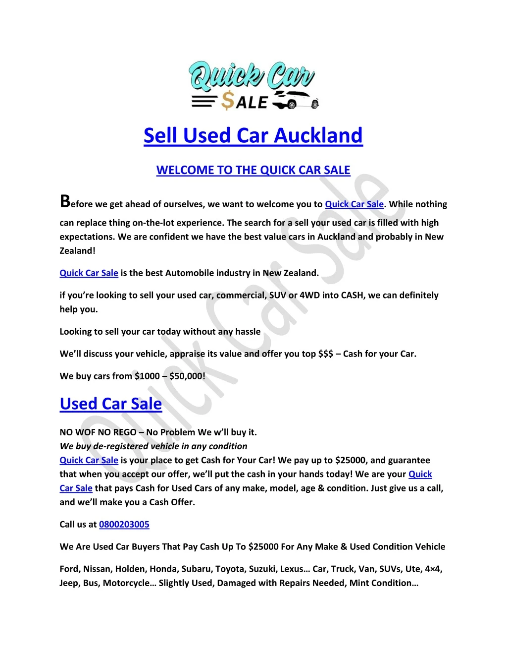 sell used car auckland