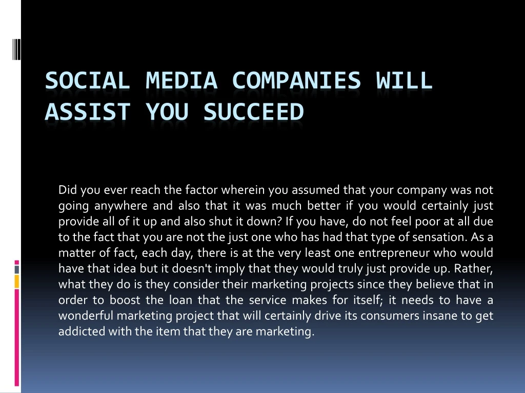 social media companies will assist you succeed