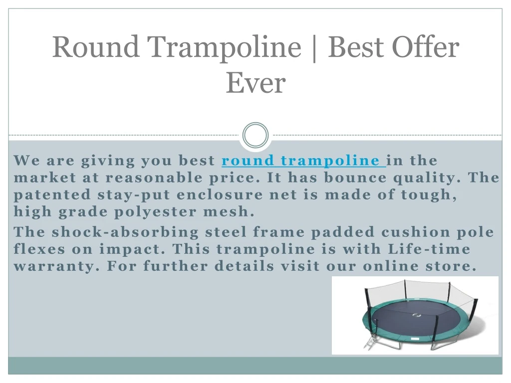 round trampoline best offer ever