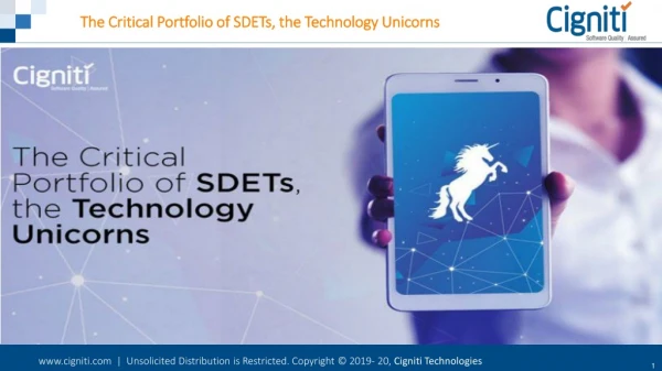 The Critical Portfolio of SDETs, the Technology Unicorns