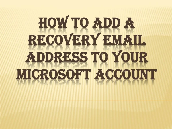 How to Add a Recovery Email Address to Your Microsoft Account