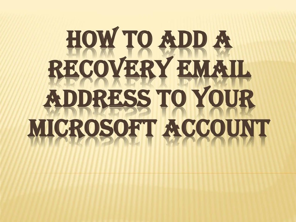 how to add a recovery email address to your microsoft account