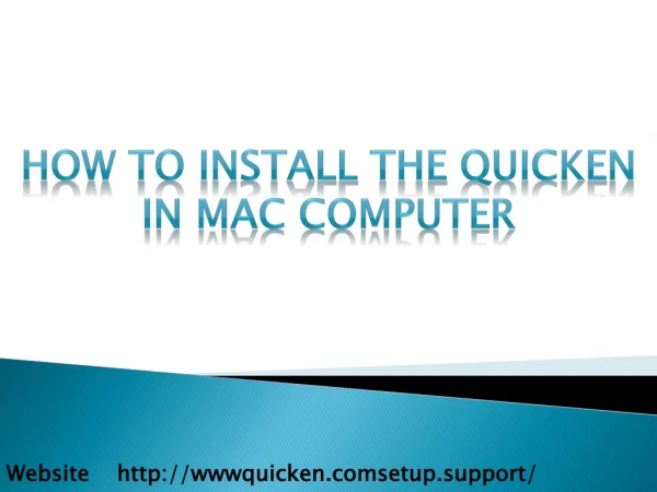 How to Download and Install Quicken in Mac Computer?