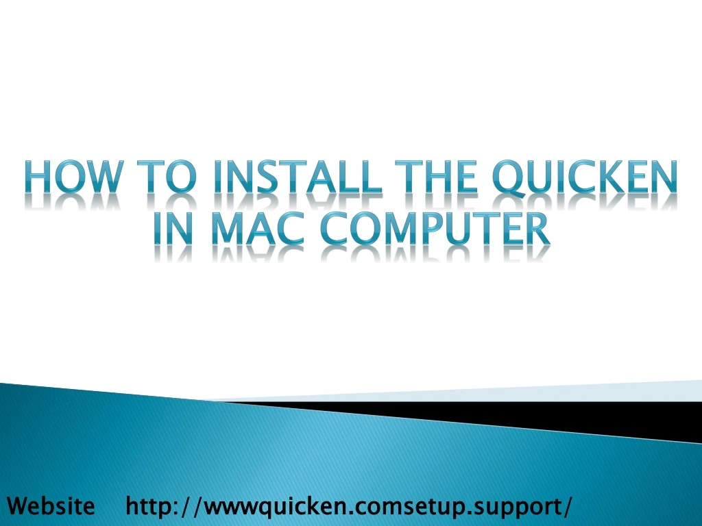 how to install the quicken in mac computer