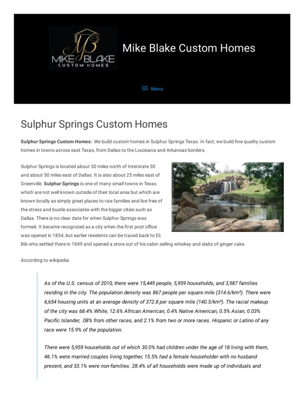 Sulphur Springs Custom Homes