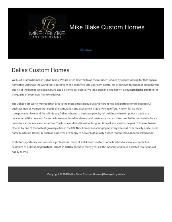 Dallas Custom Homes