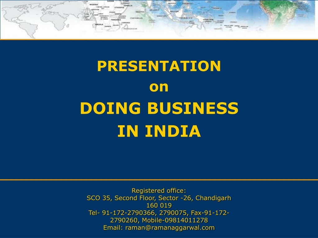 presentation on doing business in india