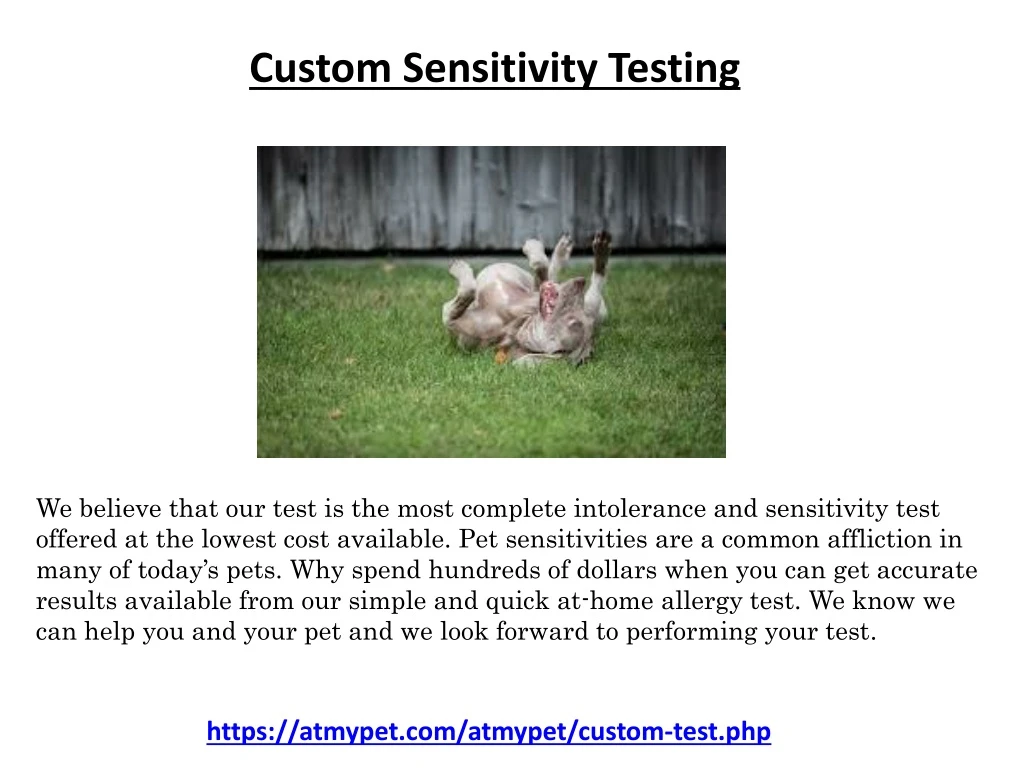 custom sensitivity testing