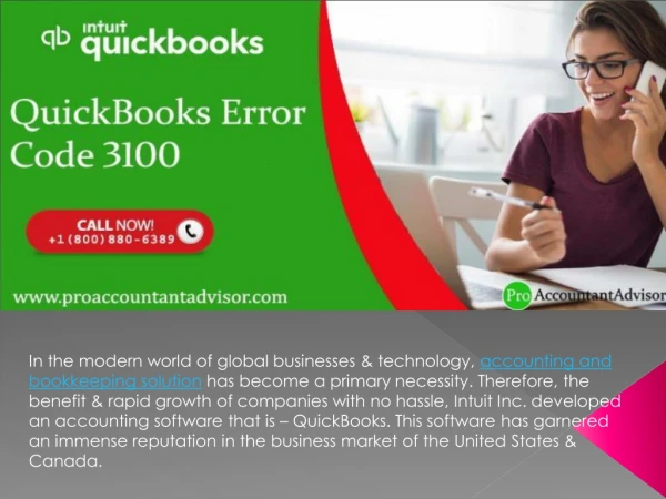 How to Troubleshoot QuickBooks Error Code 3100?