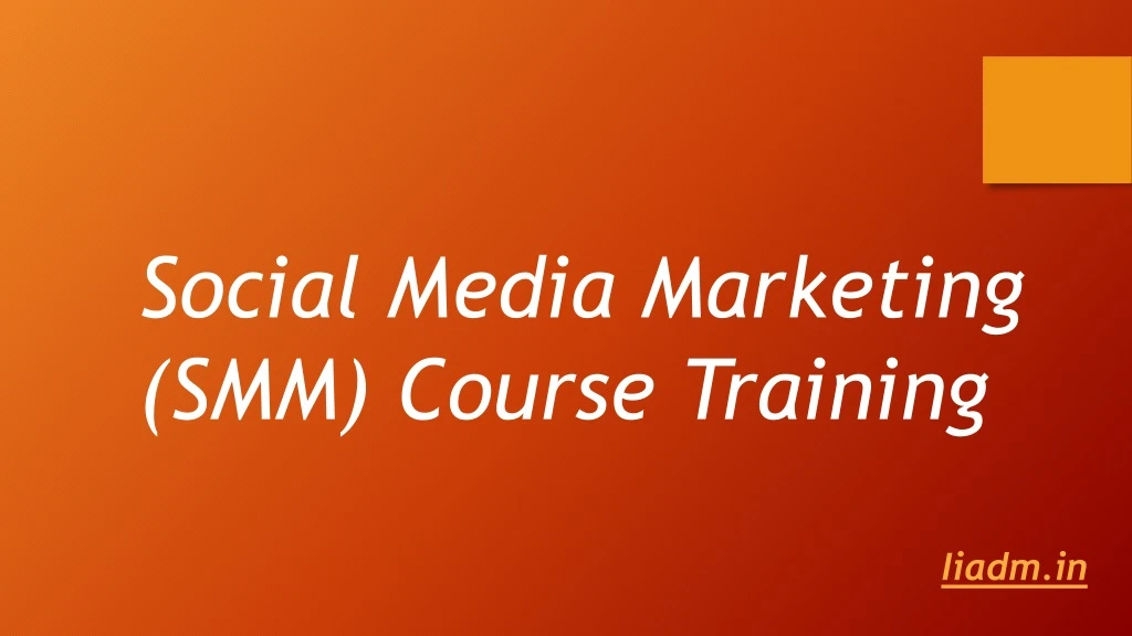 social media marketing smm course training