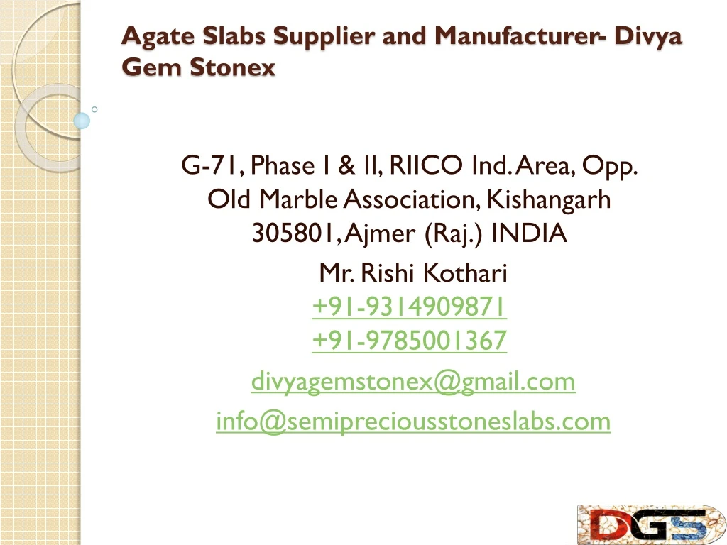 agate slabs supplier and manufacturer divya gem stonex