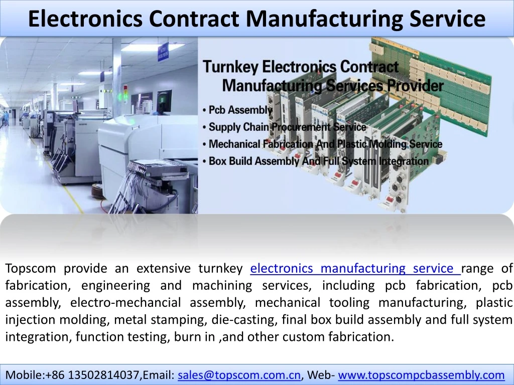 electronics contract manufacturing service