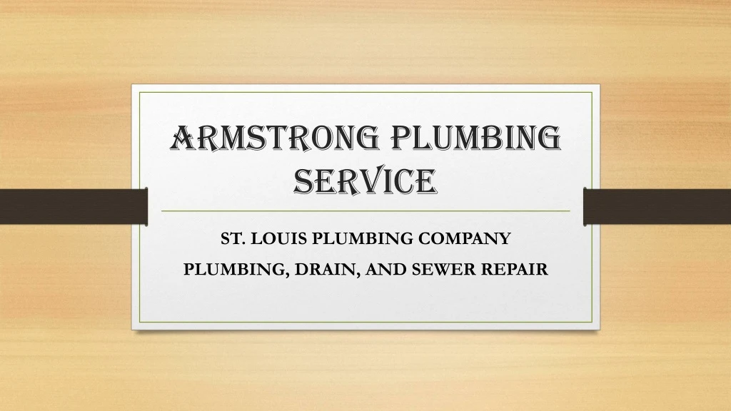 armstrong plumbing service
