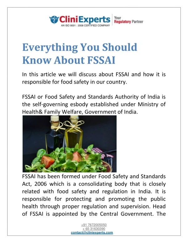 Everything You Should Know About FSSAI
