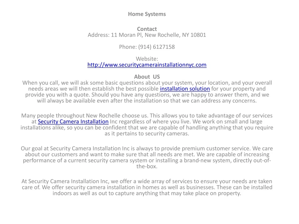 home systems contact address 11 moran