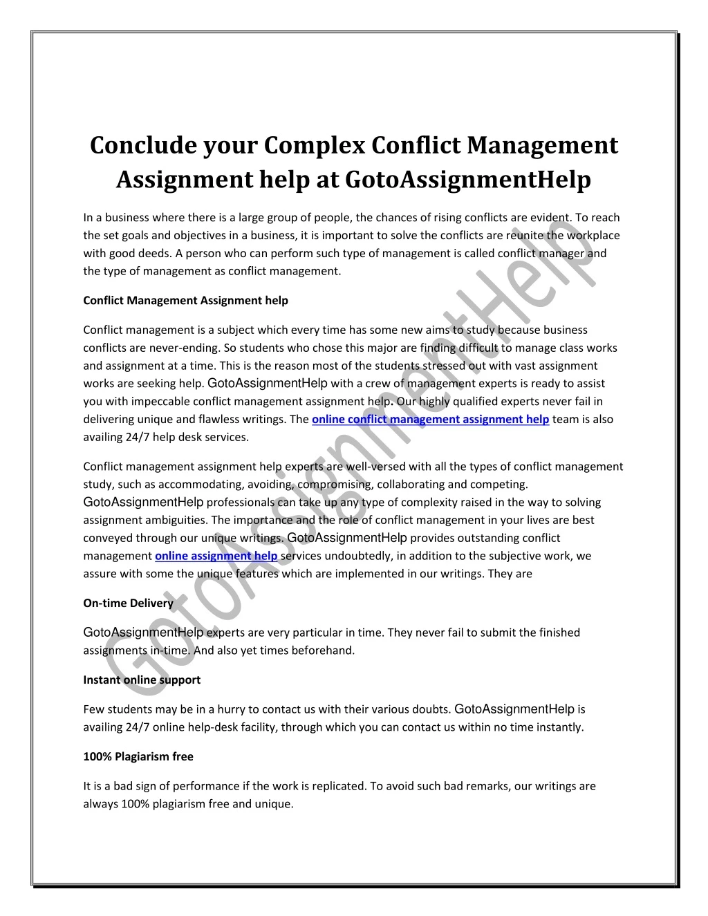 conclude your complex conflict management