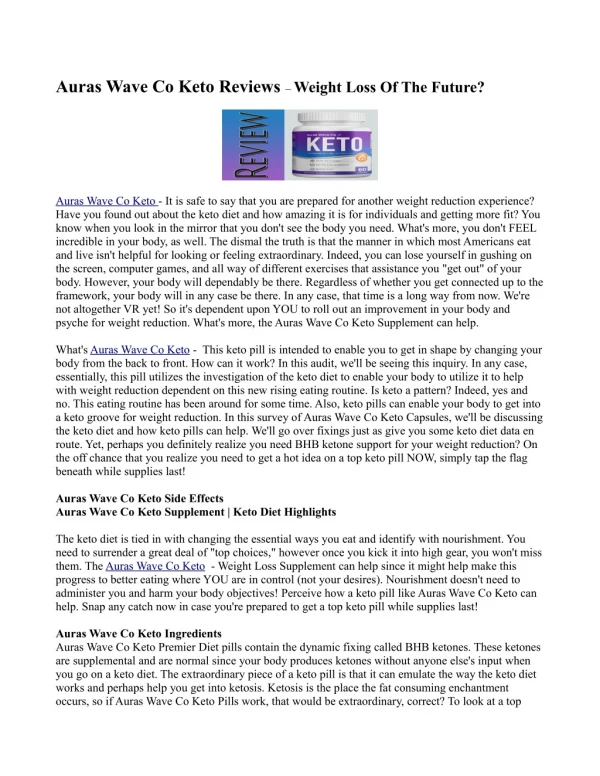 auras wave co keto reviews weight loss