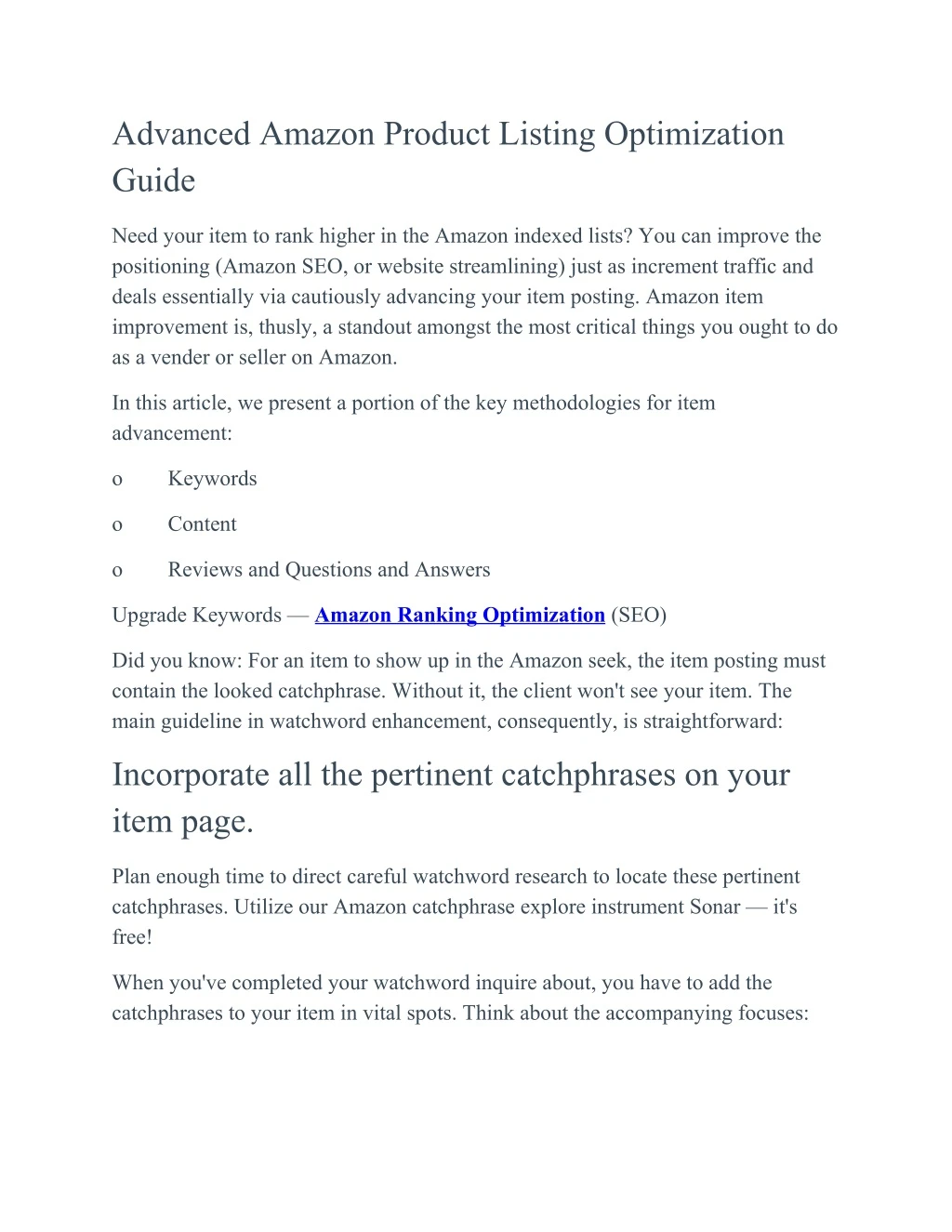 advanced amazon product listing optimization guide