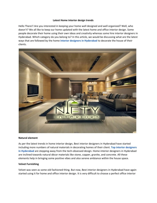 latest home interior design trends