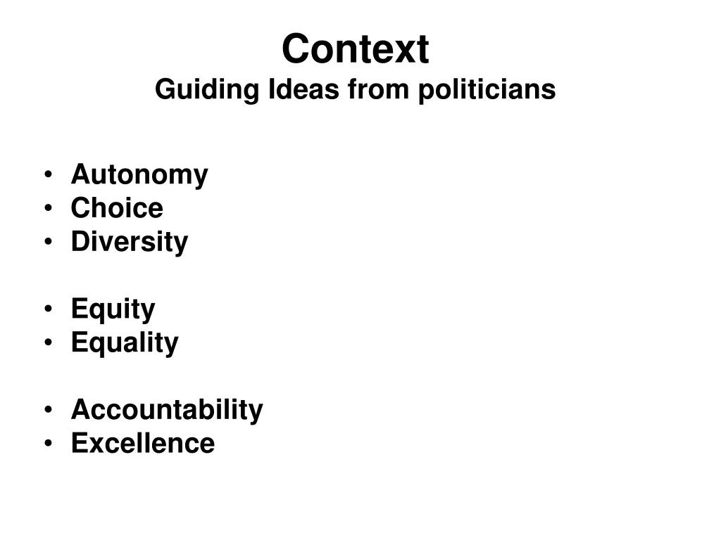 context guiding ideas from politicians