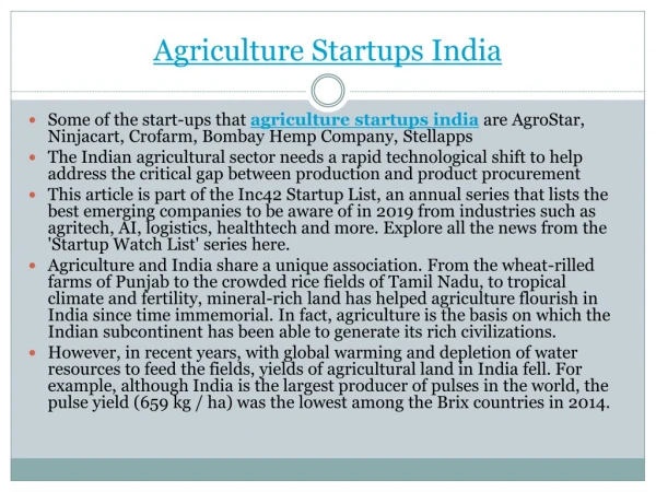 Agriculture startups india|agriculture industury startups|agritech startup
