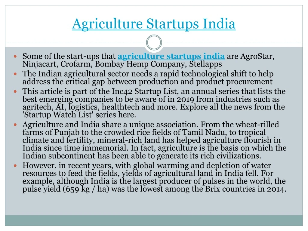 agriculture startups india