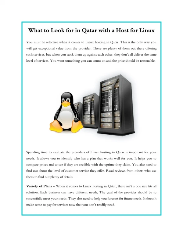 What to Look for in Qatar with a Host for Linux