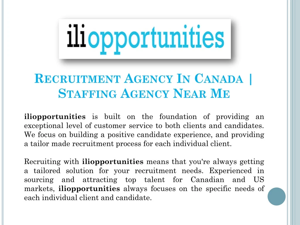 recruitment agency in canada staffing agency near me