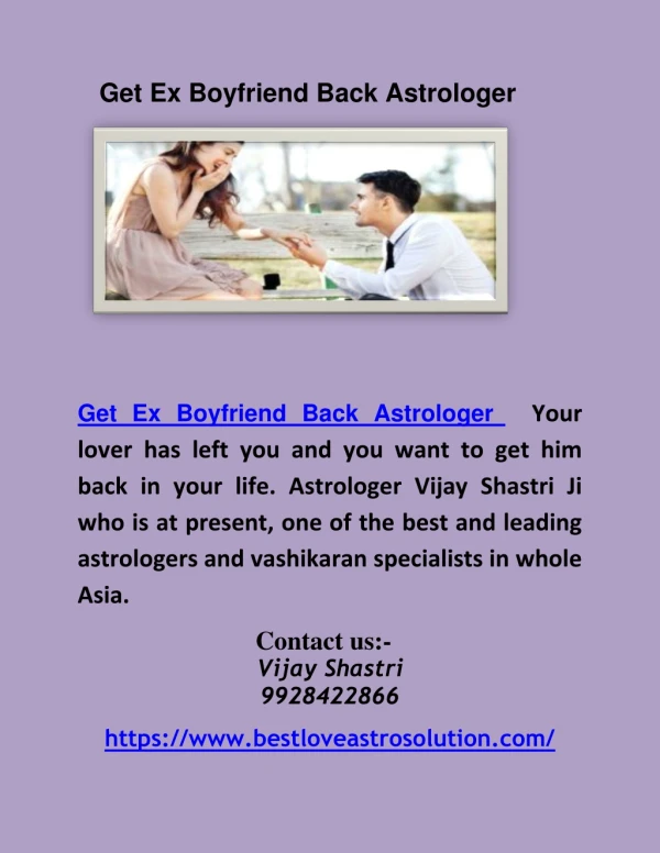 Get Ex Boyfriend Back Astrologer