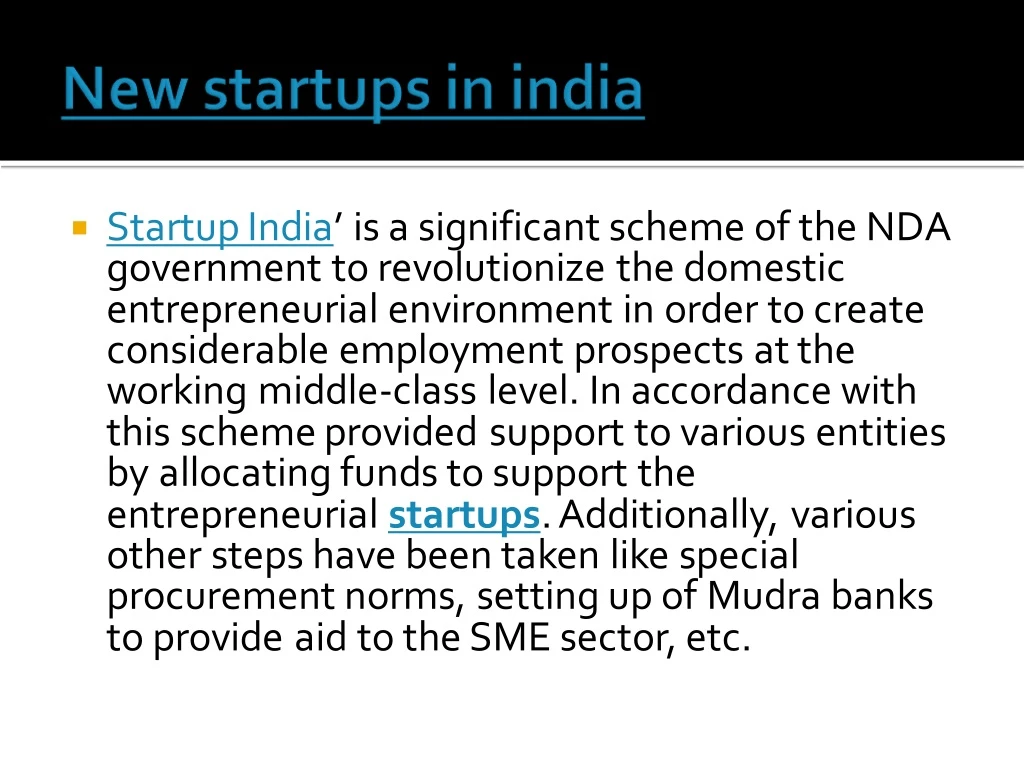 startup india is a significant scheme