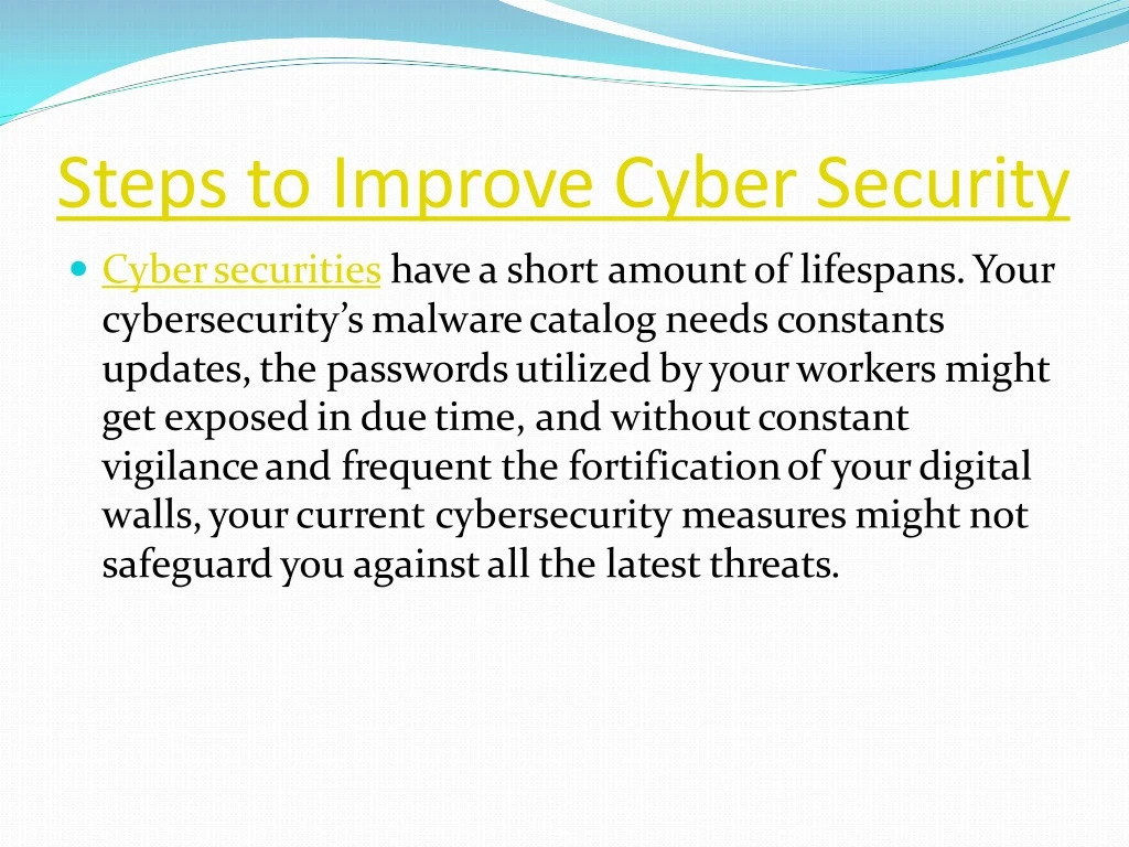 steps to improve cyber security